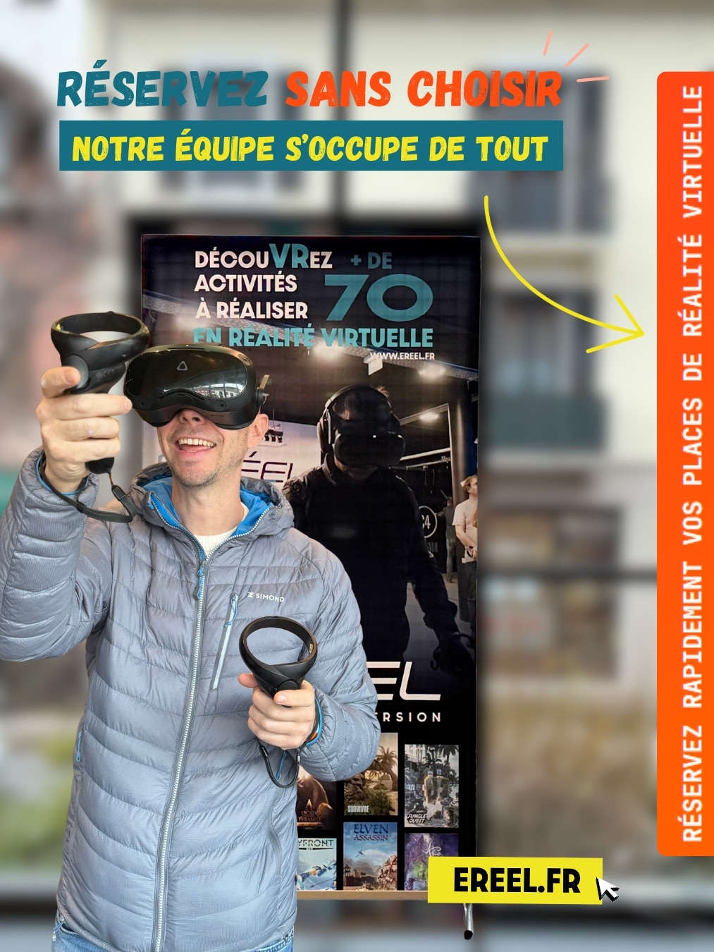 Interface de réservation en ligne E.réel Annecy sur ordinateur et mobile